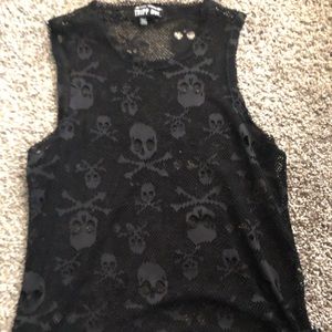 Black Skull Mesh Fishnet Coverup!